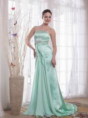Strapless Court Train Amazing Prom Dresses In Apple Green