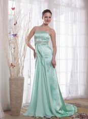 Strapless Court Train Amazing Prom Dresses In Apple Green