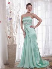 Strapless Court Train Amazing Prom Dresses In Apple Green