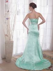 Strapless Court Train Amazing Prom Dresses In Apple Green