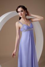 Lavender Chiffon Maternity Prom Dress Other Side Zipper