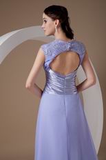 exy V-neck Open Back Design Lavender Dress To Prom Party