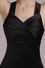 Straps Cross Back Sweetheart Black Sheath Top Prom Dresses