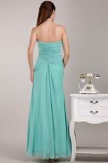 Side Split Shows Leg Style Turquoise Chiffon Cheap Prom Dress