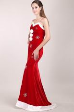 New Arrival White and Red Mermaid 2014 Christmas Prom Dress