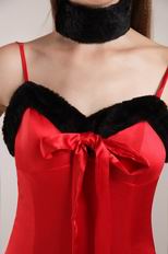 Red High-low Christmas Day Prom Dress With Spaghetti Straps