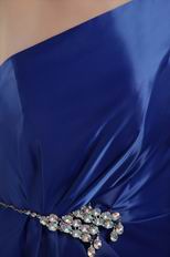 One Shoulder Royal Blue Top Designer Prom Dress