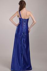 One Shoulder Royal Blue Top Designer Prom Dress