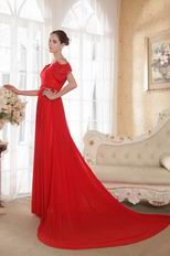 Top Designer V Neckline Prom Dress With Red Chiffon Skirt