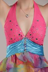 Brand New Top Designers For 2014 Printed Chiffon Prom Dress
