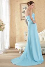 Spaghetti Straps Skirt New Arrival Aqua Blue Chiffon Prom Dress