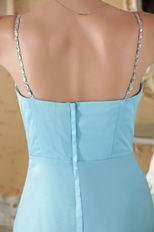 Spaghetti Straps Skirt New Arrival Aqua Blue Chiffon Prom Dress