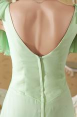 V Neckline Beaded Apple Green Prom Dress Designers List