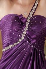 One Shoulder Sweetheart Eggplant Prom Dress To 2014 Prom Wear