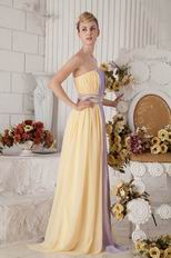 New Style Strapless Colorful Contrast Color Chiffon Prom Dress