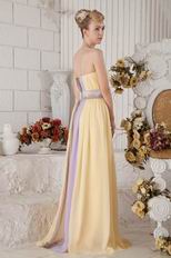 New Style Strapless Colorful Contrast Color Chiffon Prom Dress