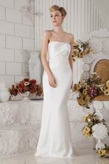 Strapless Column Silhouette White Chiffon Prom Dress Suppliers