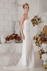 Strapless Column Silhouette White Chiffon Prom Dress Suppliers