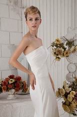 Strapless Column Silhouette White Chiffon Prom Dress Suppliers