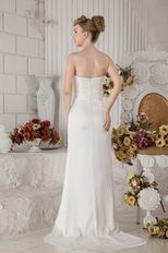 Strapless Column Silhouette White Chiffon Prom Dress Suppliers