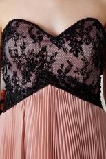 Black Lace Bodice Beautiful Pink Chiffon Prom Dresses