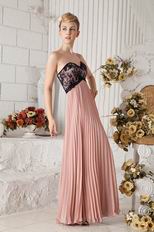 Black Lace Bodice Beautiful Pink Chiffon Prom Dresses