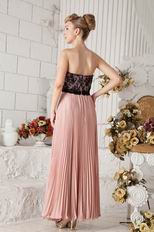 Black Lace Bodice Beautiful Pink Chiffon Prom Dresses