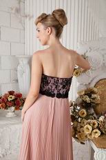 Black Lace Bodice Beautiful Pink Chiffon Prom Dresses