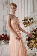 Wholesale One Shoulder Other Side Zipper Orange Pink Prom Dress China