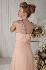 Wholesale One Shoulder Other Side Zipper Orange Pink Prom Dress China