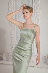 Spaghetti Straps Celadon Greyish-Green Stain Prom Dresses Pretty