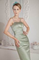 Spaghetti Straps Celadon Greyish-Green Stain Prom Dresses Pretty