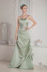 Spaghetti Straps Celadon Greyish-Green Bridal Party Dress Petite