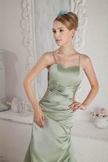 Spaghetti Straps Celadon Greyish-Green Bridal Party Dress Petite