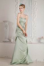 Spaghetti Straps Celadon Greyish-Green Bridal Party Dress Petite