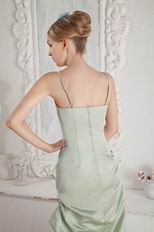 Spaghetti Straps Celadon Greyish-Green Bridal Party Dress Petite