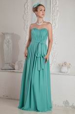 Sweetheart A-line Turquoise Chiffon Prom Dress Skirt With Split