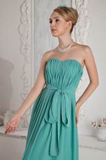Sweetheart A-line Turquoise Chiffon Prom Dress Skirt With Split