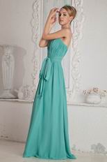 Sweetheart A-line Turquoise Chiffon Prom Dress Skirt With Split