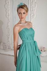 Sweetheart A-line Turquoise Chiffon Prom Dress Skirt With Split