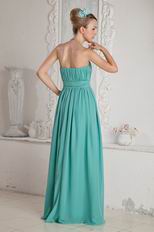 Sweetheart A-line Turquoise Chiffon Prom Dress Skirt With Split