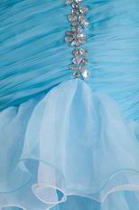 Luxurious Corset Mermaid Split Aqua Blue Prom Dress With Crystals