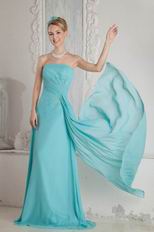 Noble Strapless Coloured Diamond Light Blue Princess Prom Dress