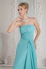 Noble Strapless Coloured Diamond Light Blue Princess Prom Dress
