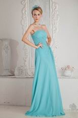 Noble Strapless Coloured Diamond Light Blue Princess Prom Dress