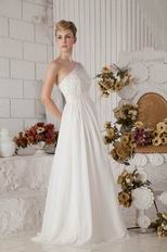 Affordable Wide One Shoulder Strap Ivory Prom Dresses With Lace