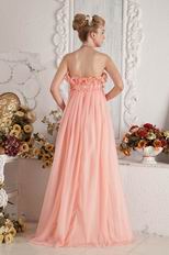 2018 New Style Strapless Flouncing Orange Chiffon Prom Dress On Sale