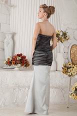 Discount Black Organza Covered Mermaid Gray Long Prom Dress Selling