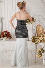 Discount Black Organza Covered Mermaid Gray Long Prom Dress Selling