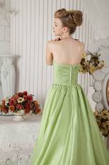 Strapless High Low Skirt Cathedral Spring Green Puffy Prom Gown